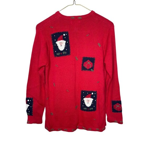 Vintage Quacker Factory Christmas Cardigan Sweater Santa Claus Size Small/Medium - Picture 4 of 7
